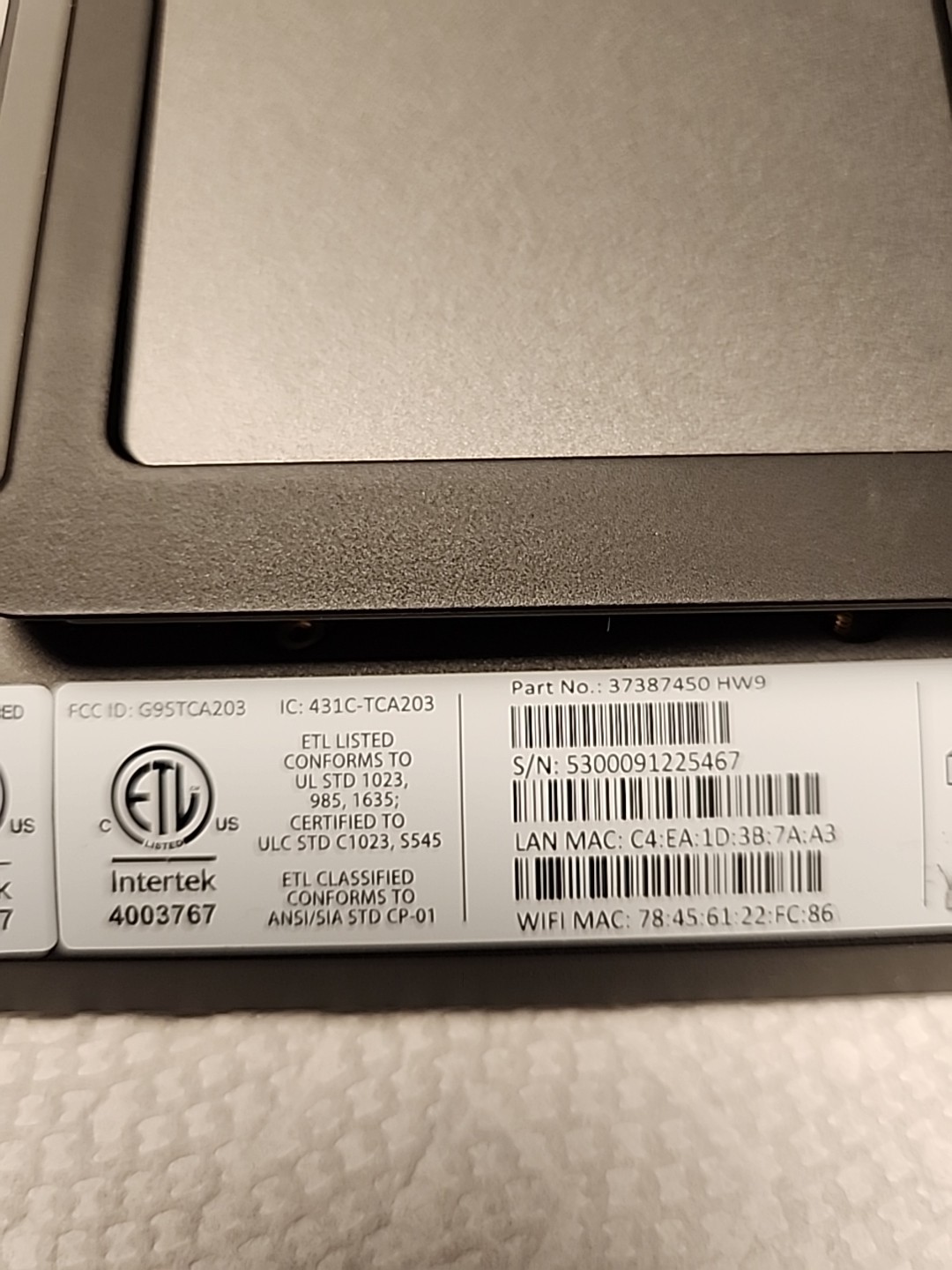 Xfinity Home Touchscreen Controller Model HW9 & Adapter
