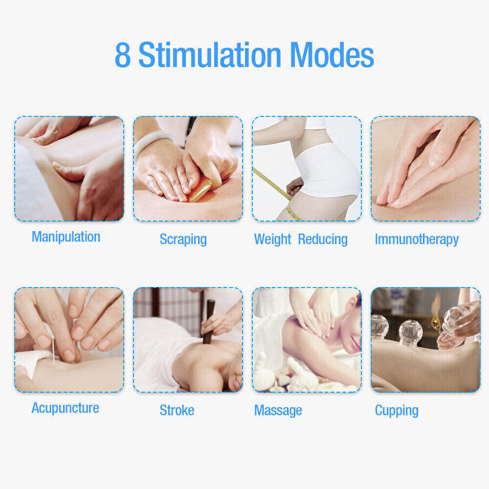 TENS Machine USB Electrical Muscle Stimulator Massager Pulse Channel White
