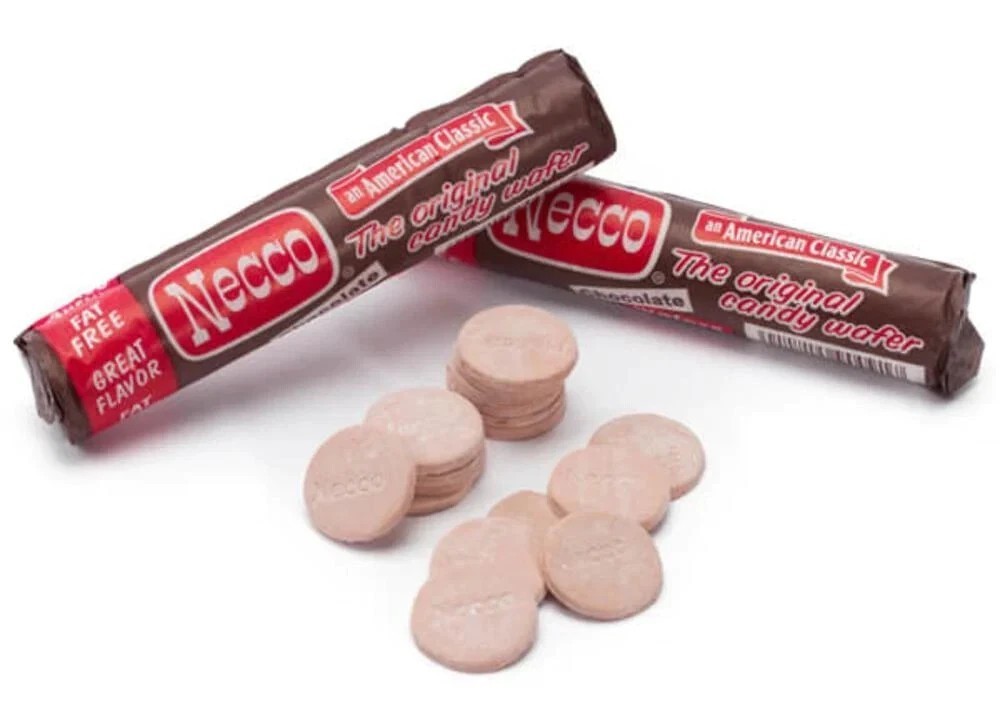 Necco Wafers CHOCOLATE - 2ct. Rolls -  2oz Rolls - FREE SHIPPING