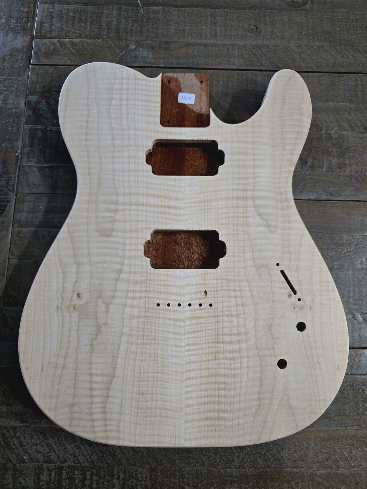 Guitar Body, Flame Maple on Sapele, HH