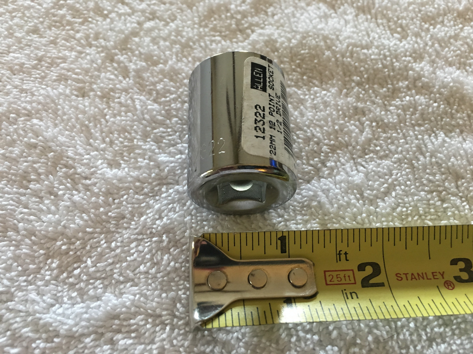Allen 22mm 12 Point Socket 1/2 Drive 12322 - New