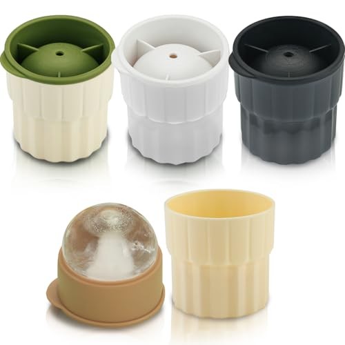 Ice Molds Set 4 Pack, 2inch Plastics Round Ice Cube Mold, Ice Ball Maker