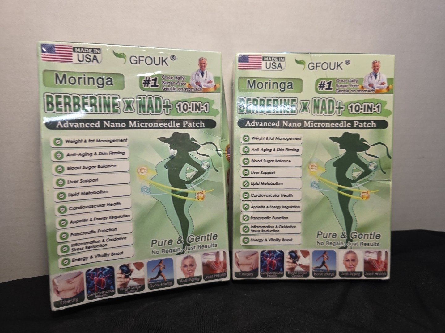 GFOUK Moringa Berberine X NAD 10 in 1 Advanced Nano Microneedle Patch SET OF 2