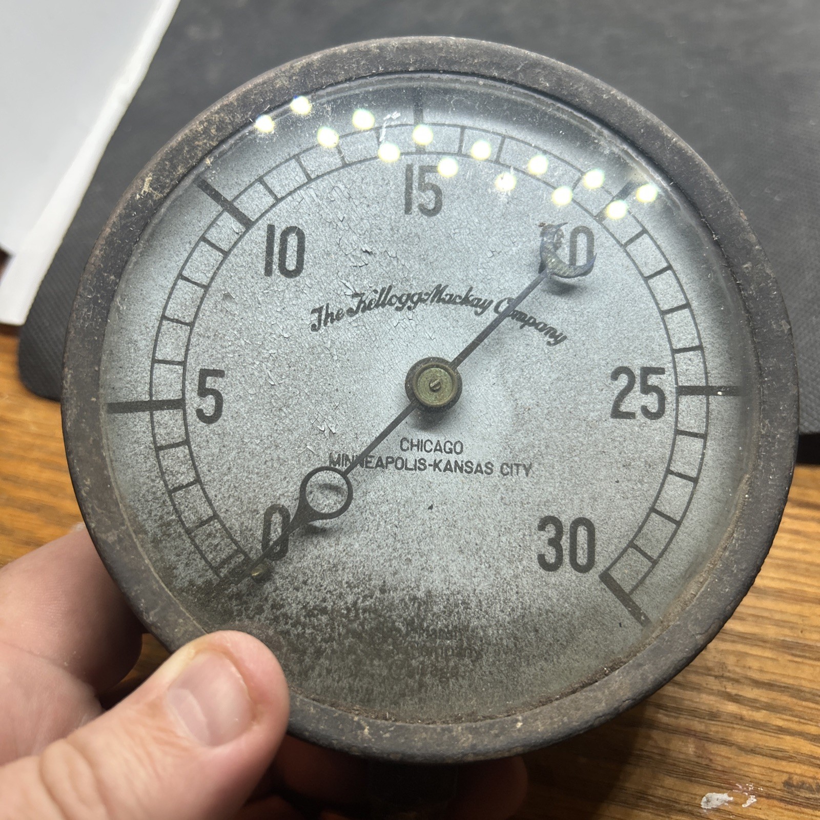 Rare Vintage Kellogg & Mackey Company Altitude Gauge Chicago 30 PSI  Untested