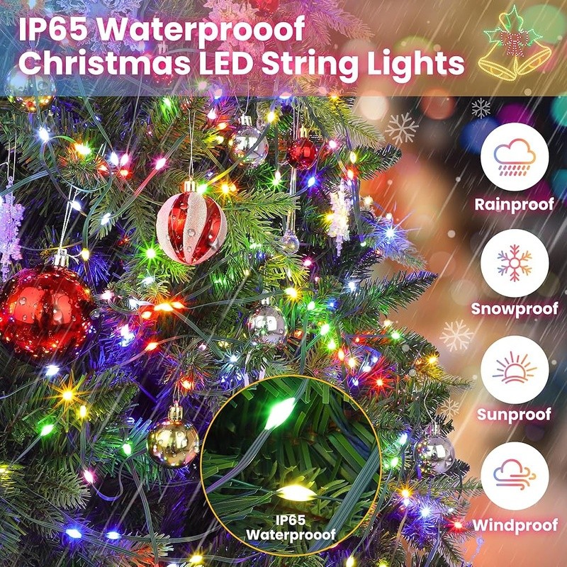 394FT LED Fairy String Lights 1200 Multicolor 8 Modes Remote Waterproof Timer US
