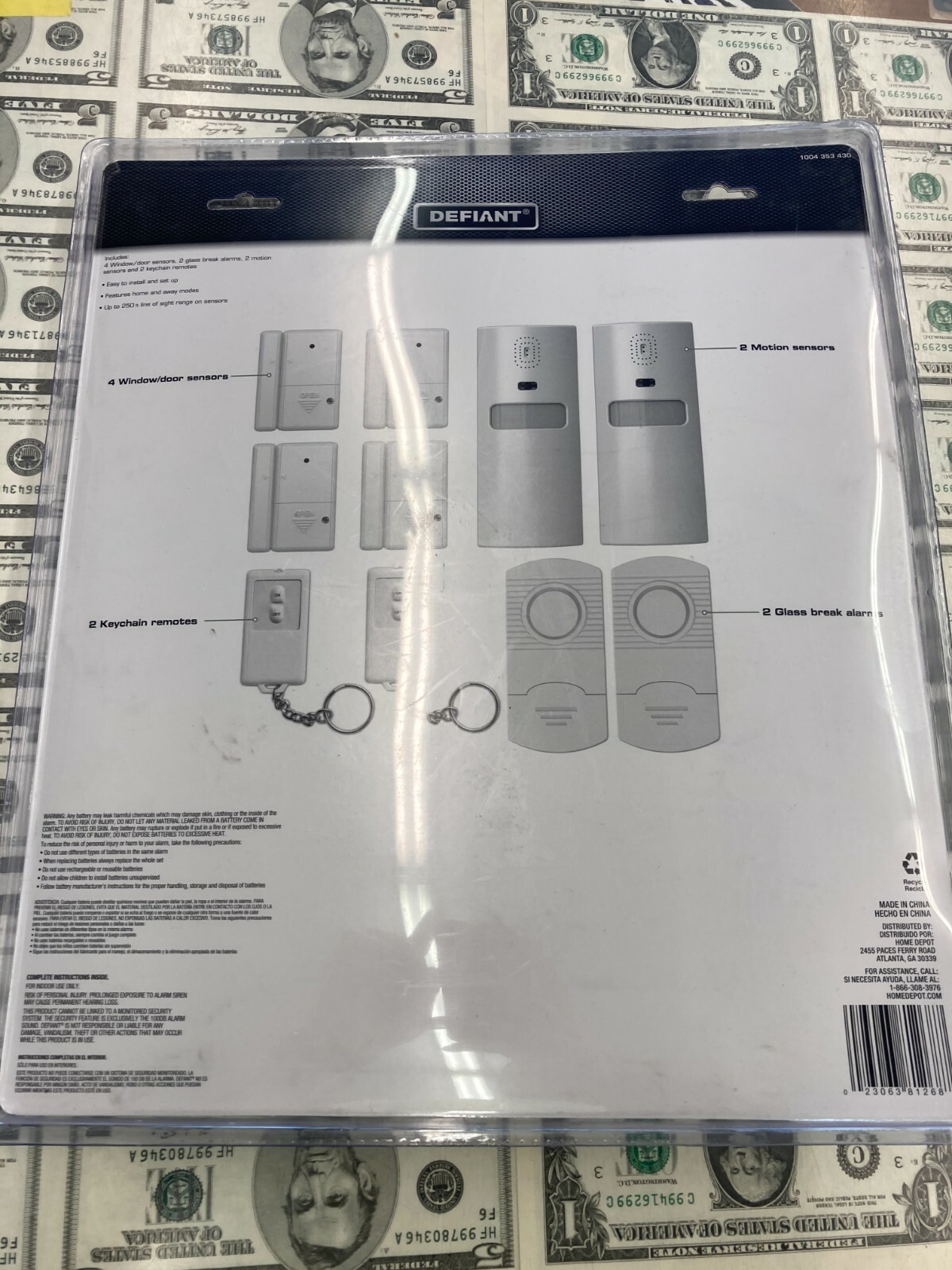 Defiant Wireless Home Security Protection System Complete 1004 353 430, 10pcs