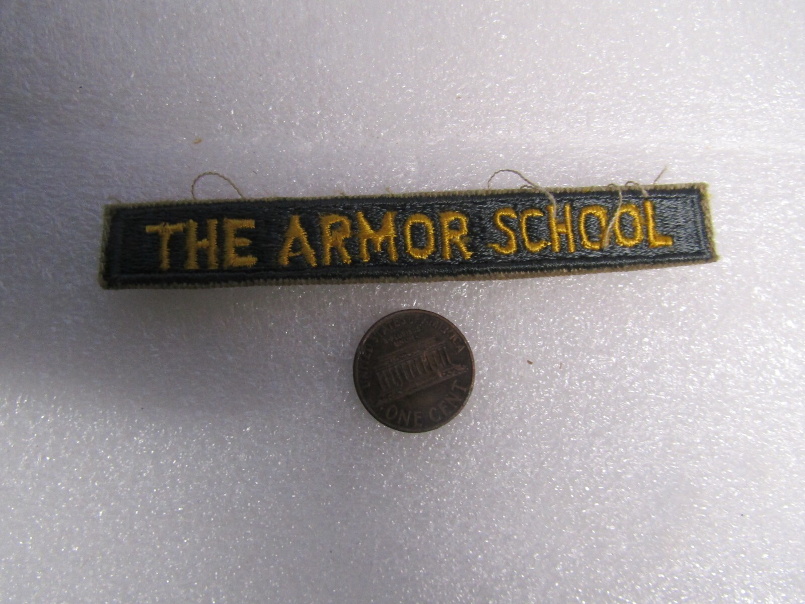 PATCH MILITARY OLDER WW2 ERA SHOULDER TAB SEW ON THE ARMOR SCHOOL