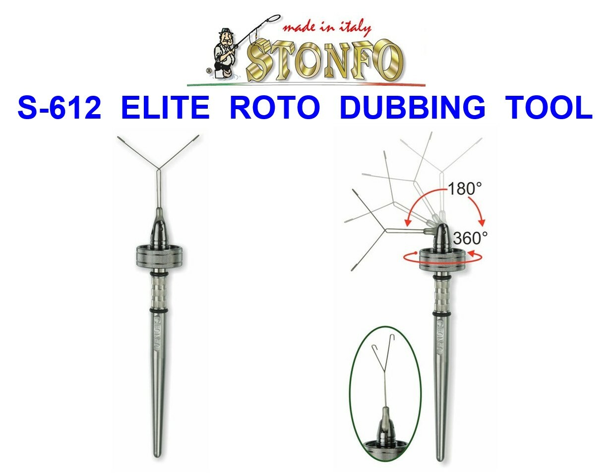 STONFO 612 ELITE ROTO DUBBING TOOL 360° TWISTER FOR FLY TYING VICE TROUT FLIES