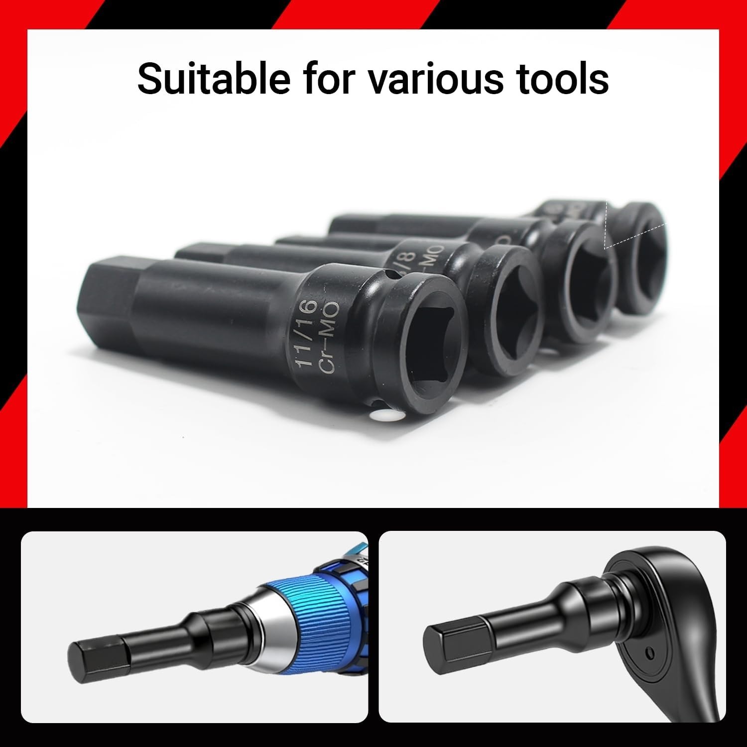 1/2 Drive Master Impact Hex Bit Set 20 Piece Hex Driver Socket Set Allen