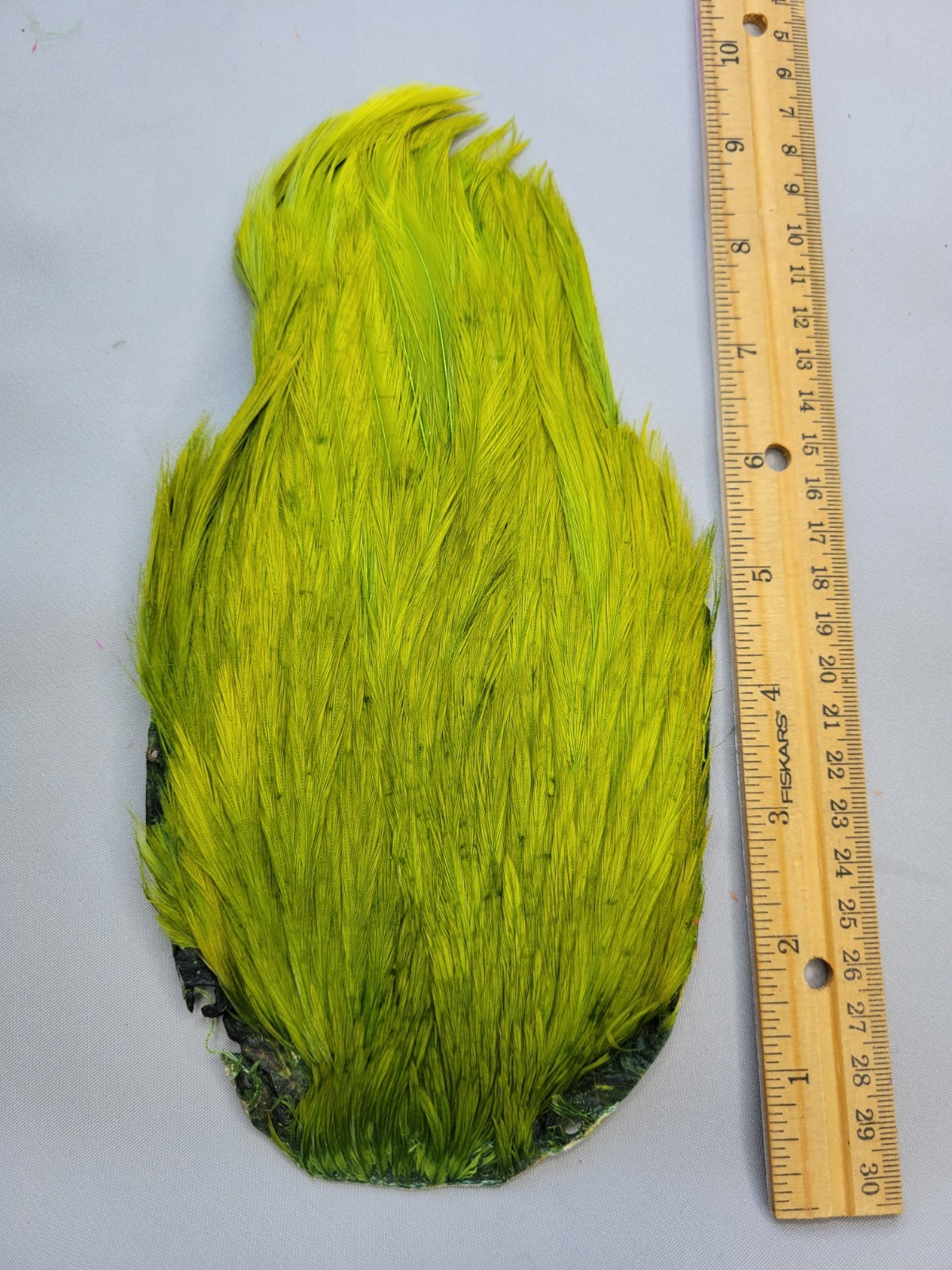 Lot 191,  Top Quality  OLIVE  India Rooster Streamer Neck Cape Feathers