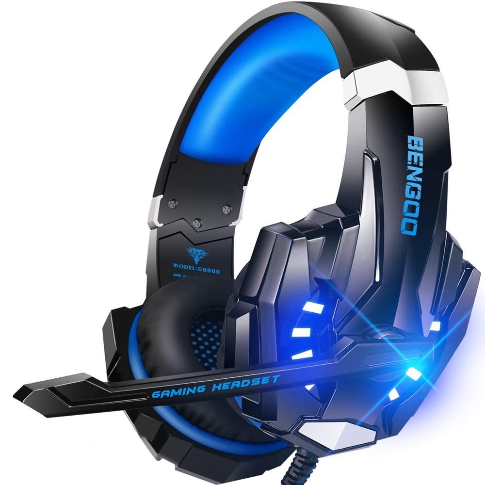 Gaming Headset Noise Cancelling LED USB 3.5mm PS4 PS5 PC (Bengoo G9000 Stereo)