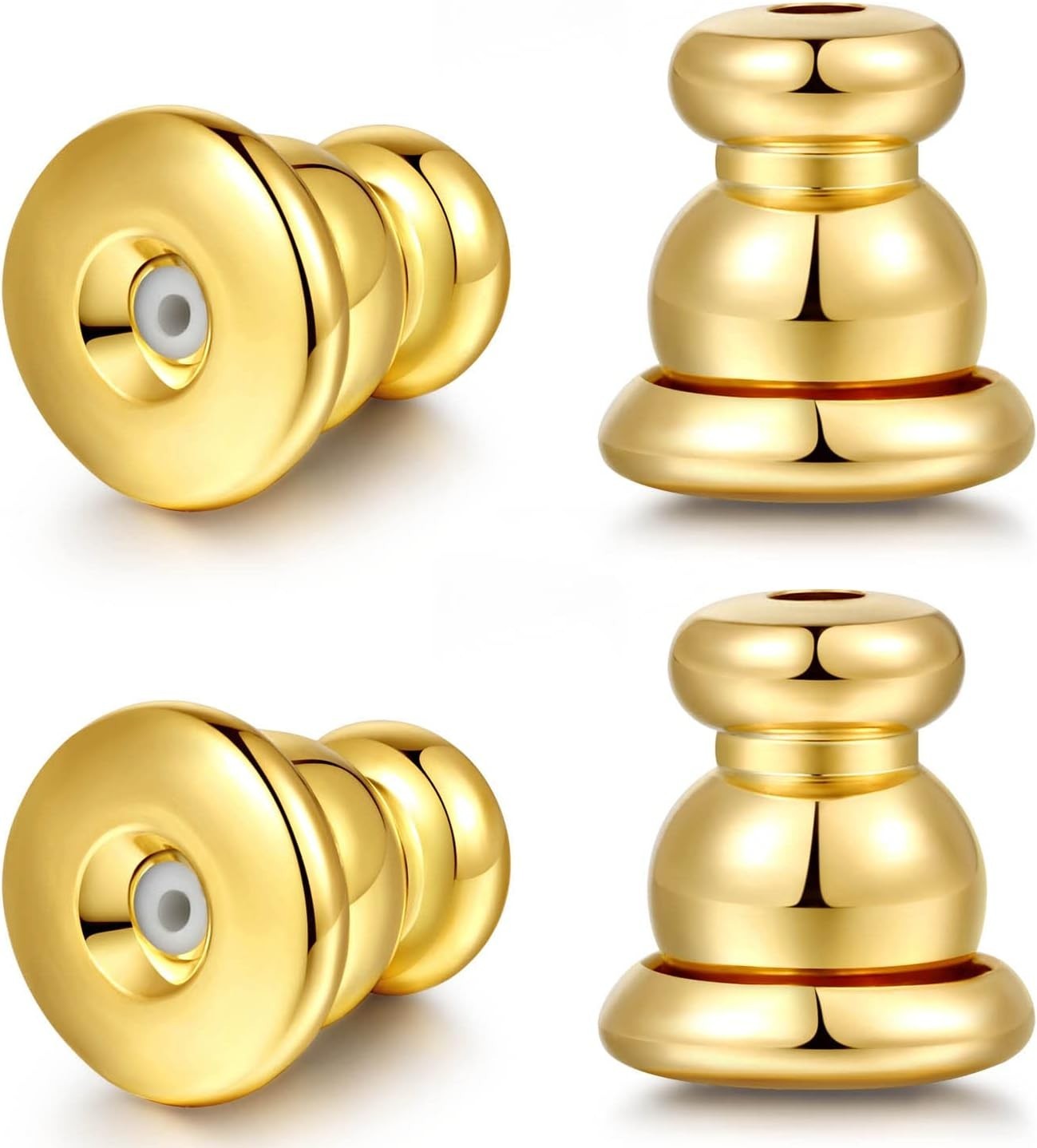 Earring Backs for Studs,18K Gold Bullet Earring Backs Replacements for Studs/...