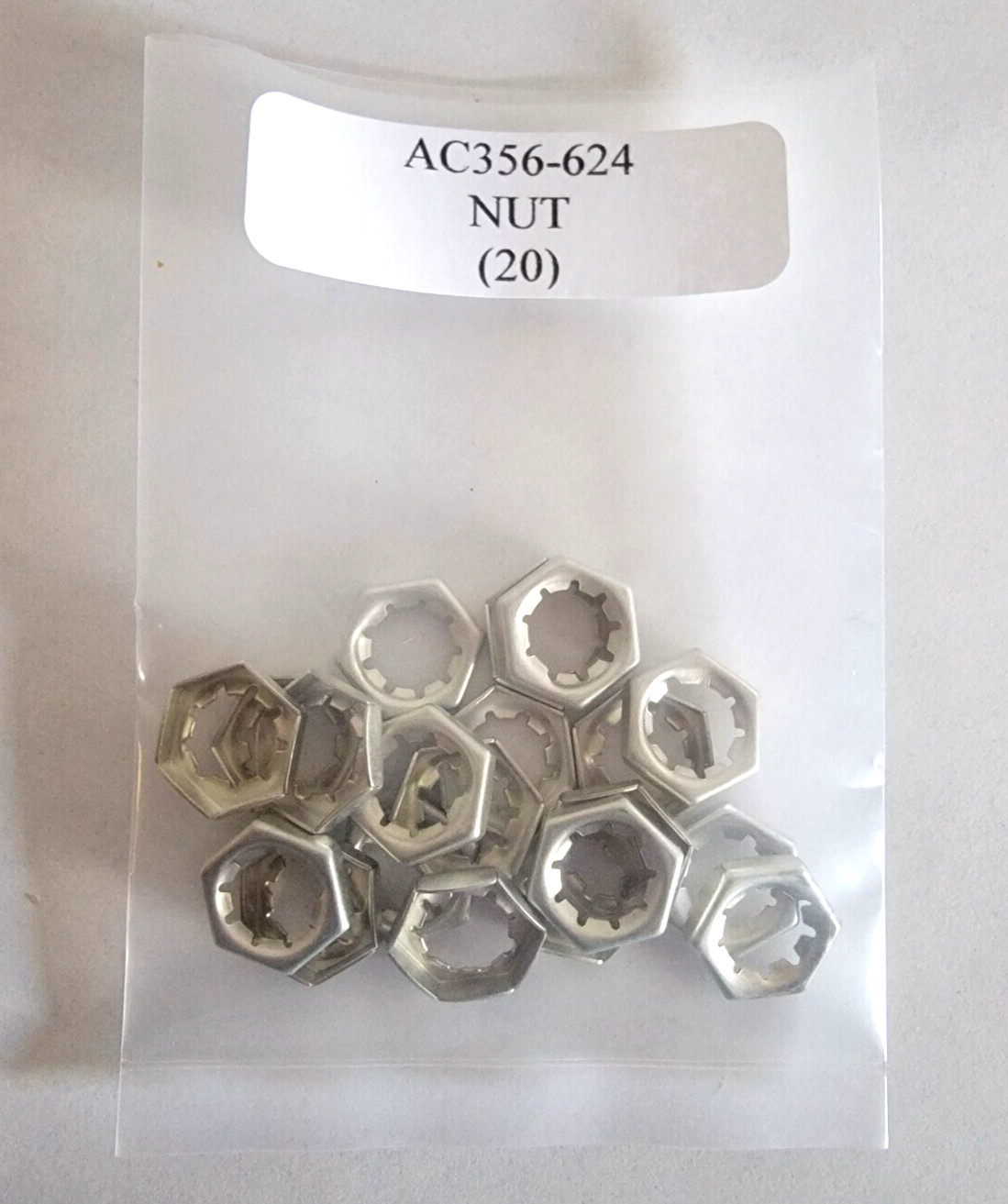 AC356-624 Stamped Nut 9-Notch 3/8 - 24 Steel Alt, MS27151-19 - Lot of 20