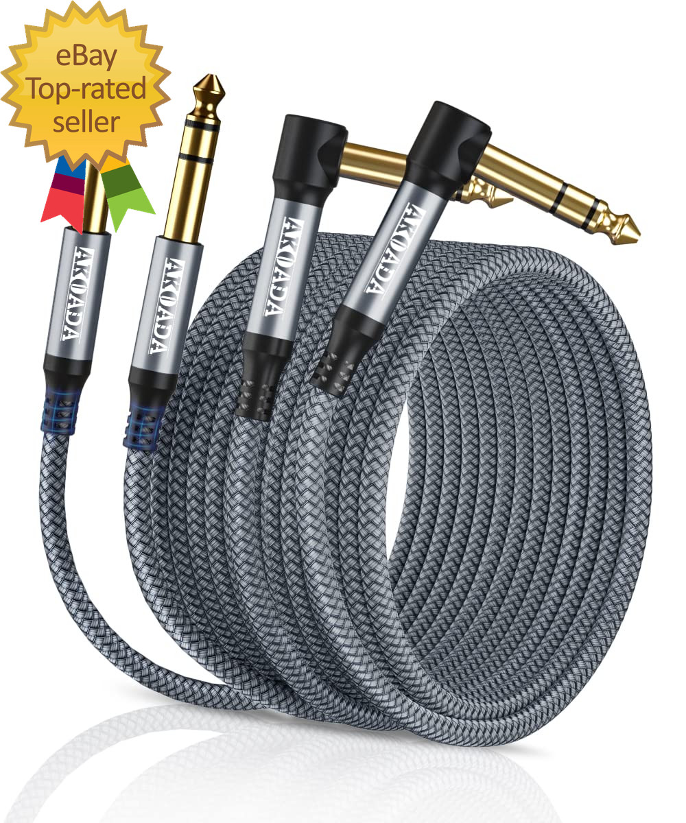 1/4 Inch TRS Audio Cable (2Pack 15FT) 6.35Mm Male Jack Balanced Stereo Cord,6.35