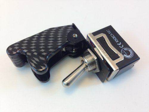 HD ON/OFF DPST 4P TOGGLE SWITCH 20 AMP WITH COVER CARBON-FIBER