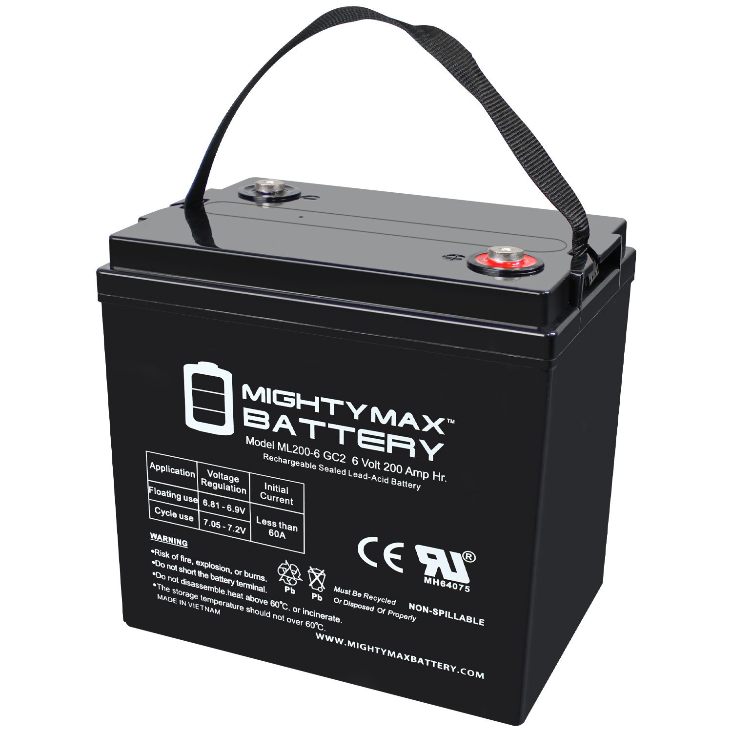 Mighty Max 6V 200AH SLA Battery Compatible with EZGO Shuttle 2 Golf Cart