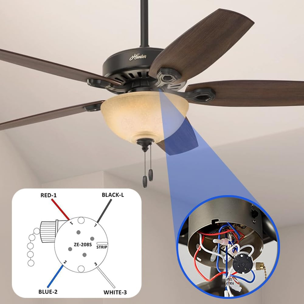 Bronze Ceiling Fan Switch 3 Speed Pull Chain Compatible With Hunter Hampton Bay