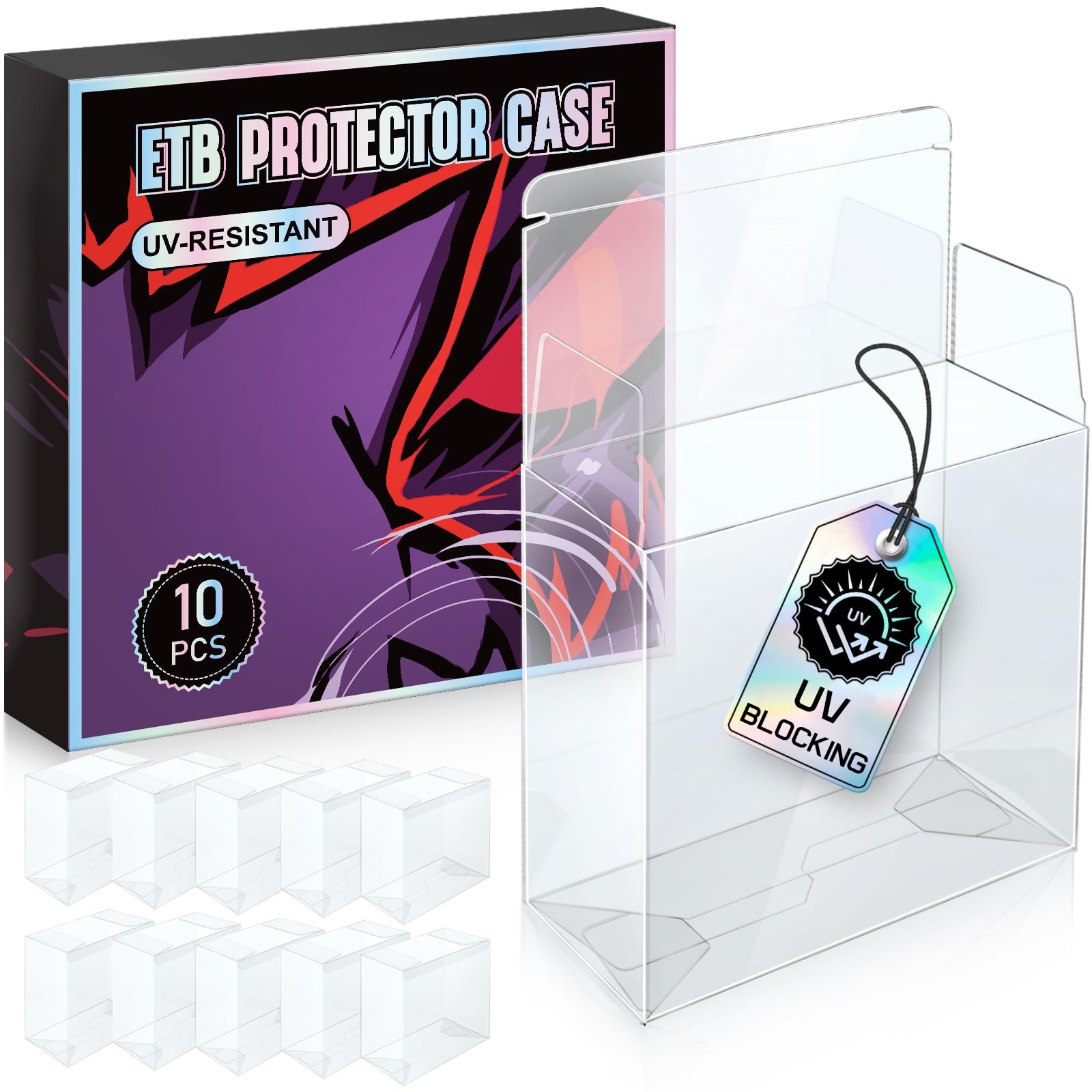 【99% UVBlocking】 PKMN ETB Protector Case, Elite Trainer Box Protector, ETB Bo...
