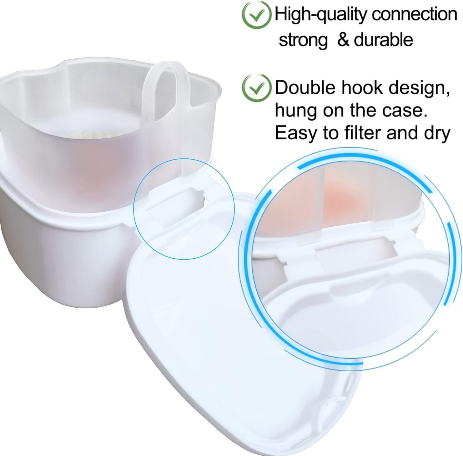 Durable Denture Soaking Container with Quick Dry Design - Hygienic & Portable