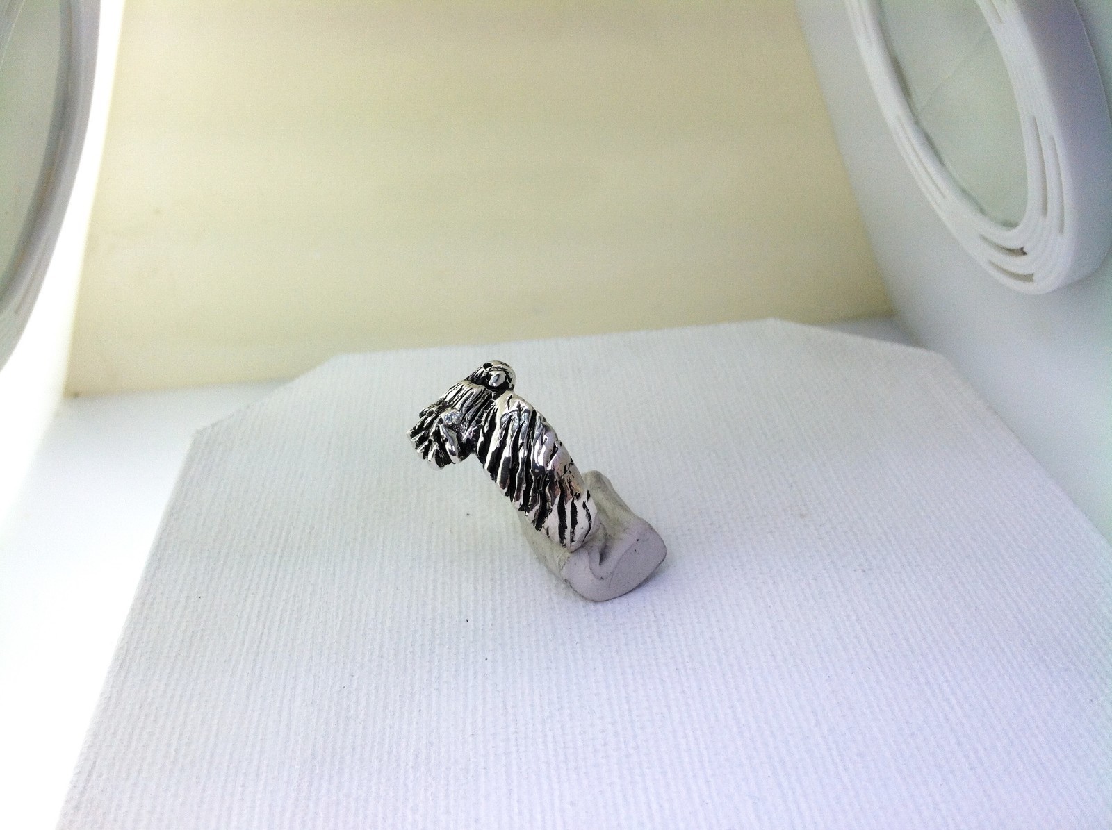 Silver Falcon ring (Eagle Hawk....) (size 9.75 ..6.6dwts handcrafted