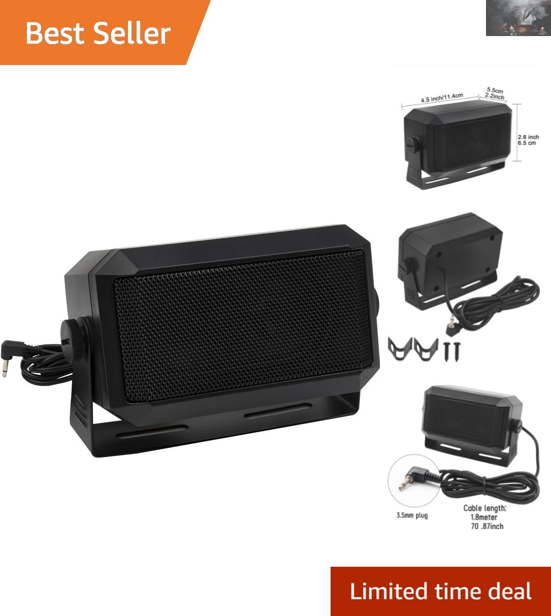 Lightweight 5 Watts Communications Speaker for CB and Outdoor Events - Black