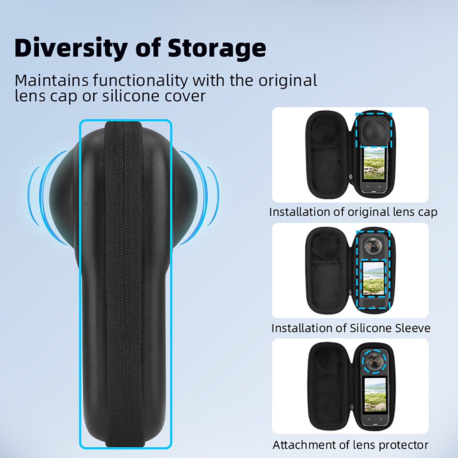 PU Protective Bag for Insta360 X4 Camera Accessories Storage Protable Case Box