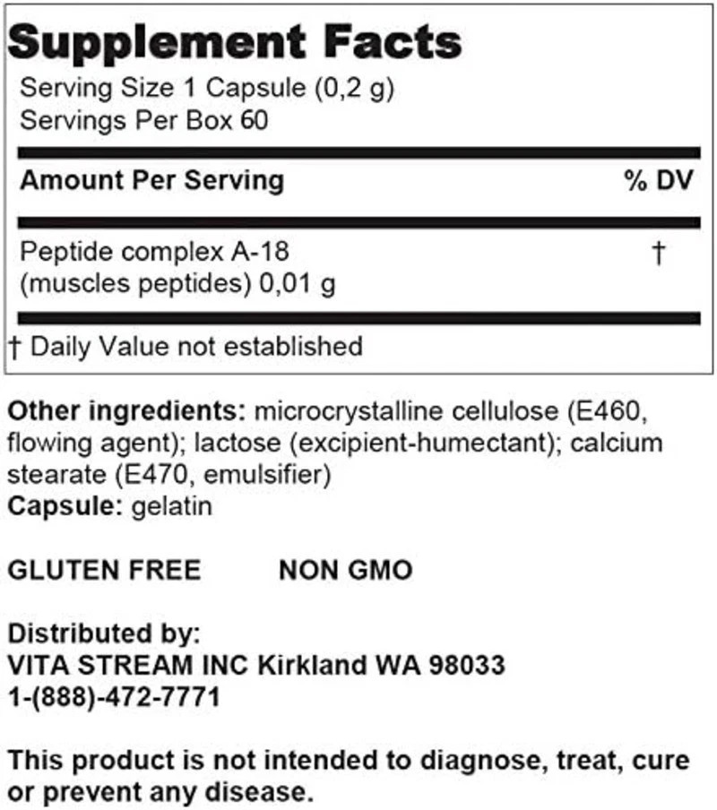Gotratix A18 Muscle Peptide Bioregulator Support (20/60 Capsules)