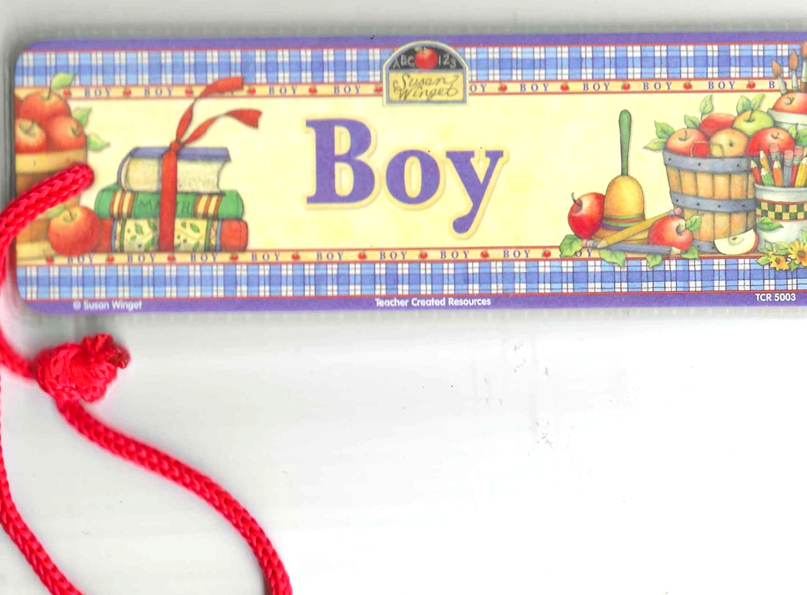 Teacher Created, Boys Hall Pass, NEW! PVC Card Sealed, Susan Winget Art, 6" x 2"