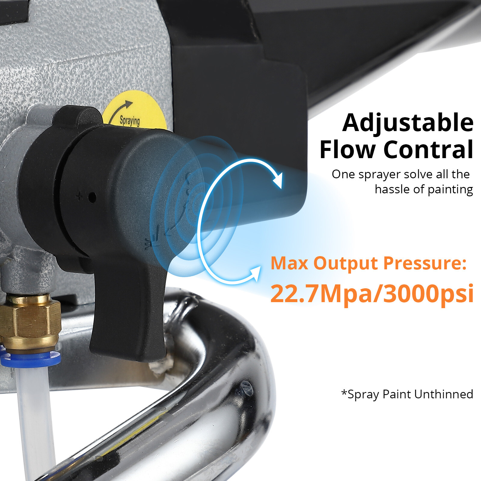 Vertical airless HVLP spray paint machine, efficient and dilution-free universal