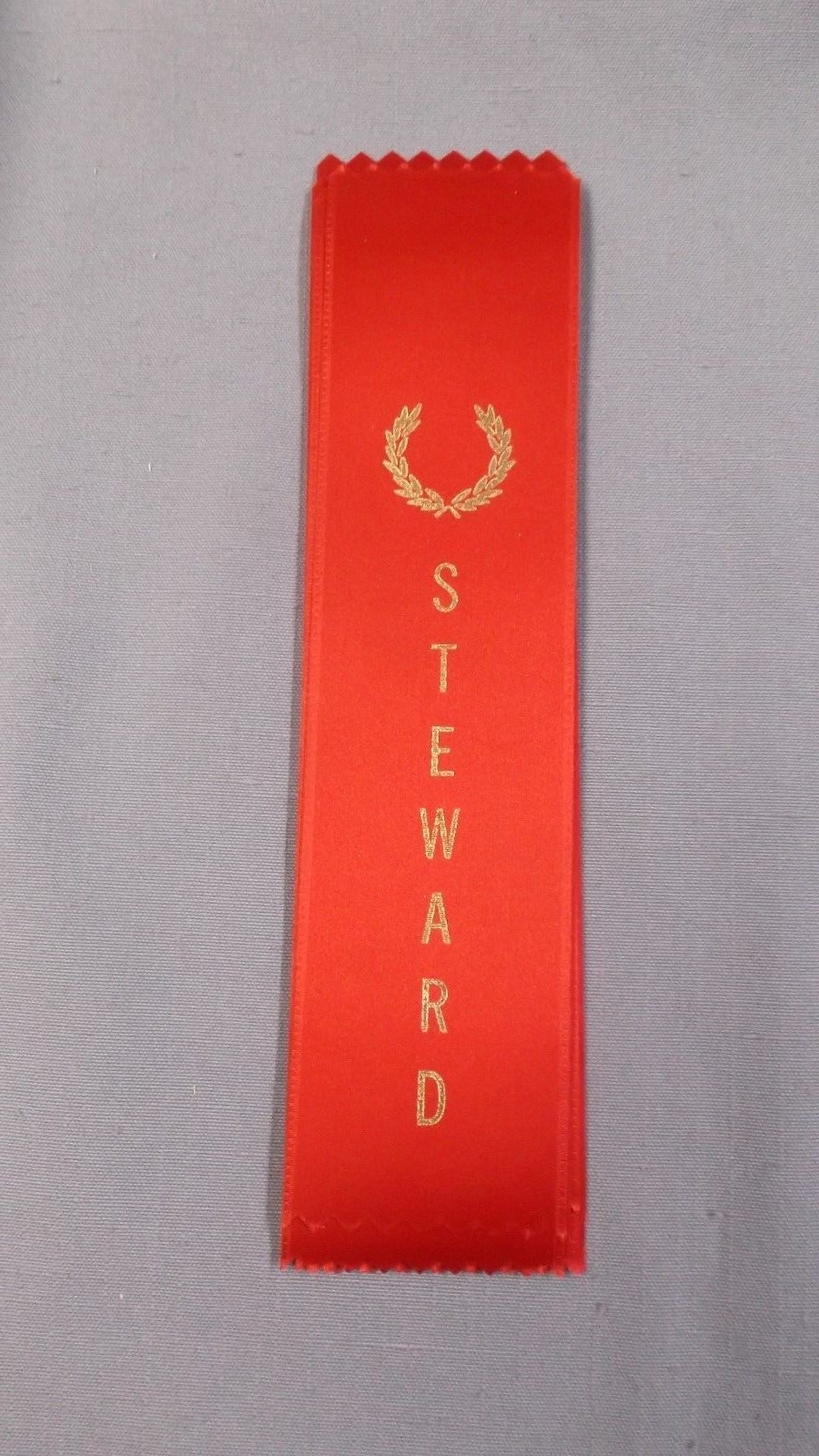 STEWARD red ribbon with gold foil letters lot of 5