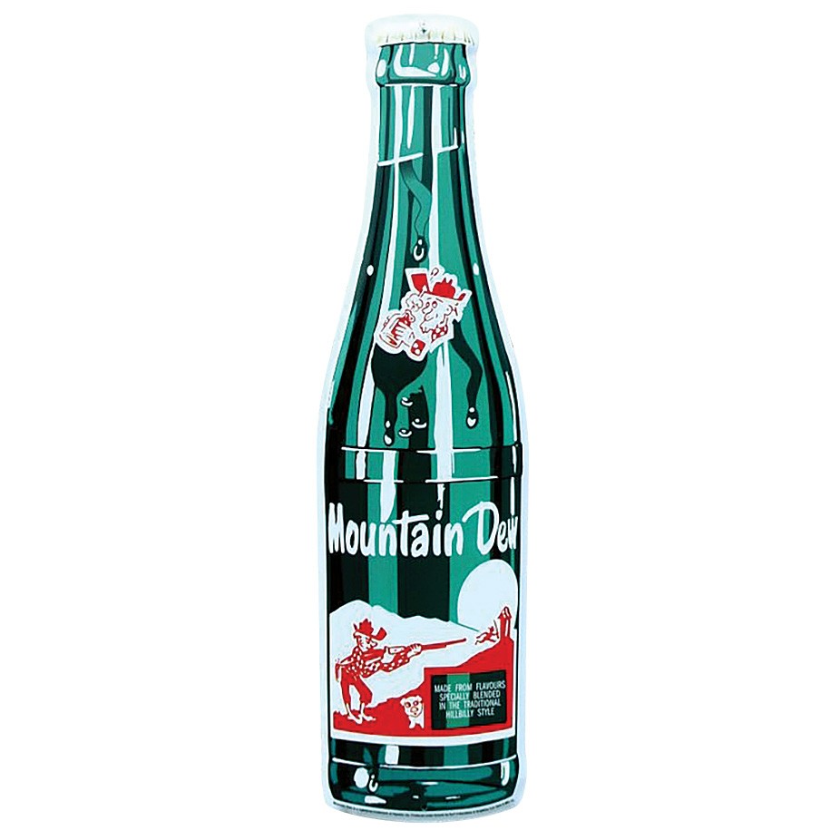 Mountain Dew Bottle Cut-out Metal Sign