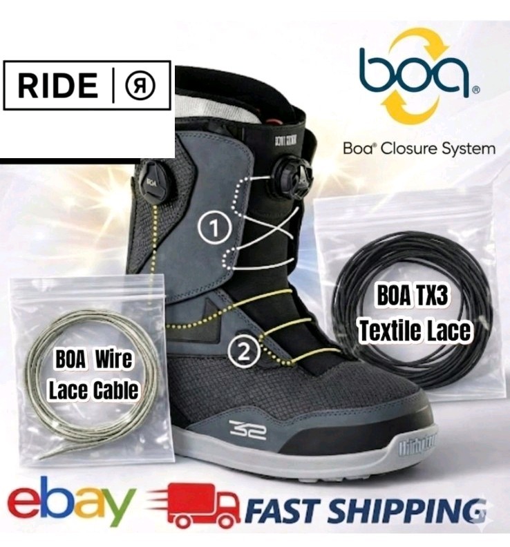 RIDE Lasso Anthem Hera BOA Replacement Wire Lace Kit Cable Cord Snowboard Boots