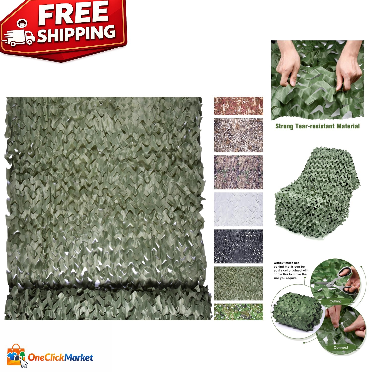 Camo Netting, Camouflage Net Blinds Great for Sunshade Camping Shooting Hunting