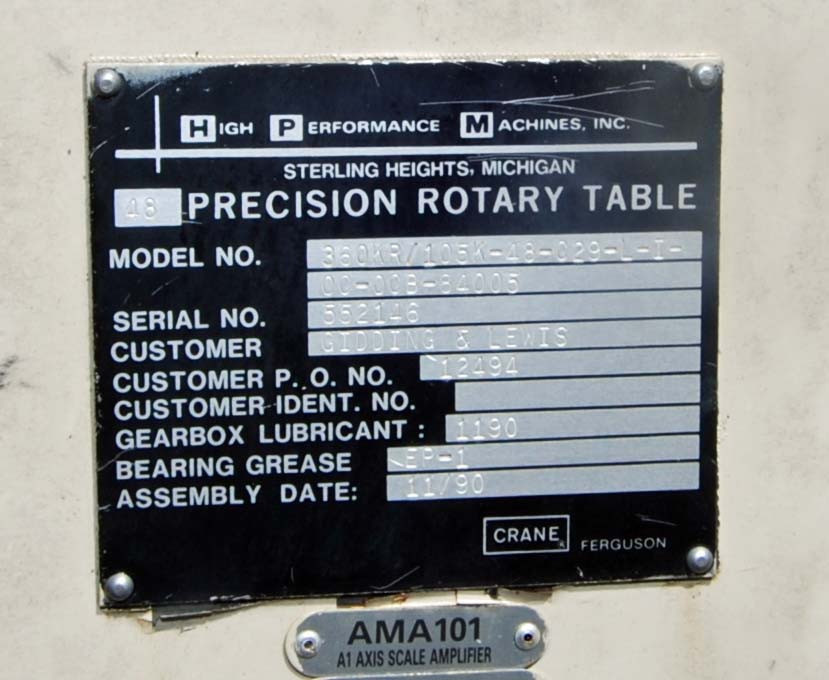 High Performance Machine Rotary Table (Inv.30888)