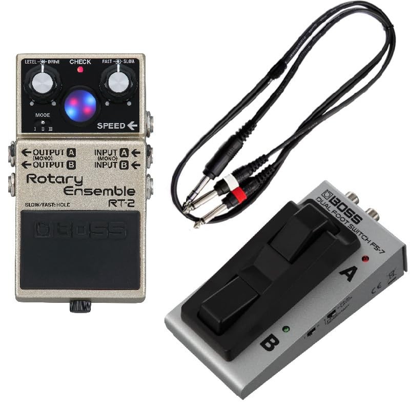 BOSS RT-2 Rotary Ensemble + FS-7 Dual Footswitch Set (Rotary Effect Pedal with