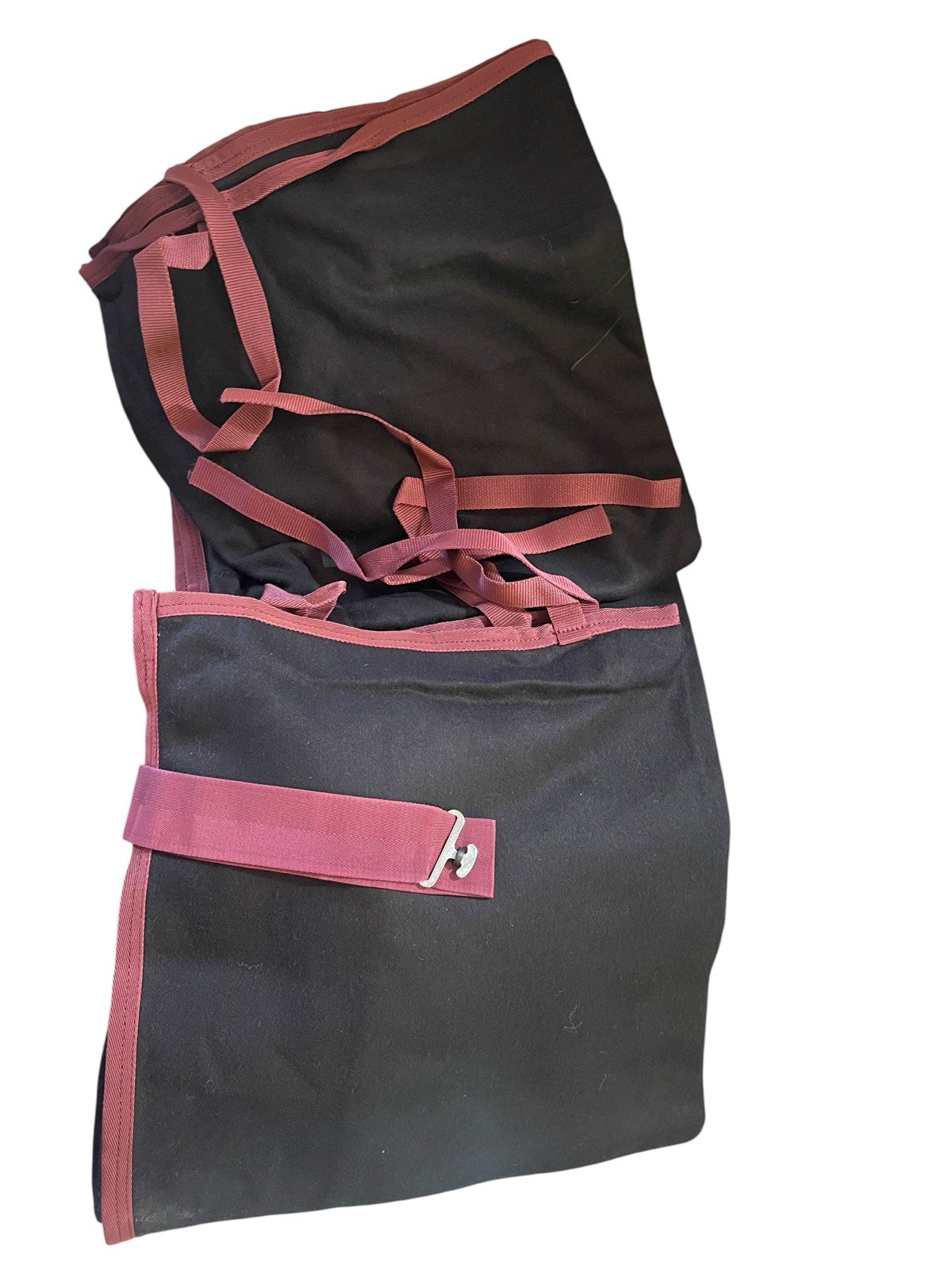 Dover Saddlery Wool Cooler Horse Blanket 84" Black Maroon New