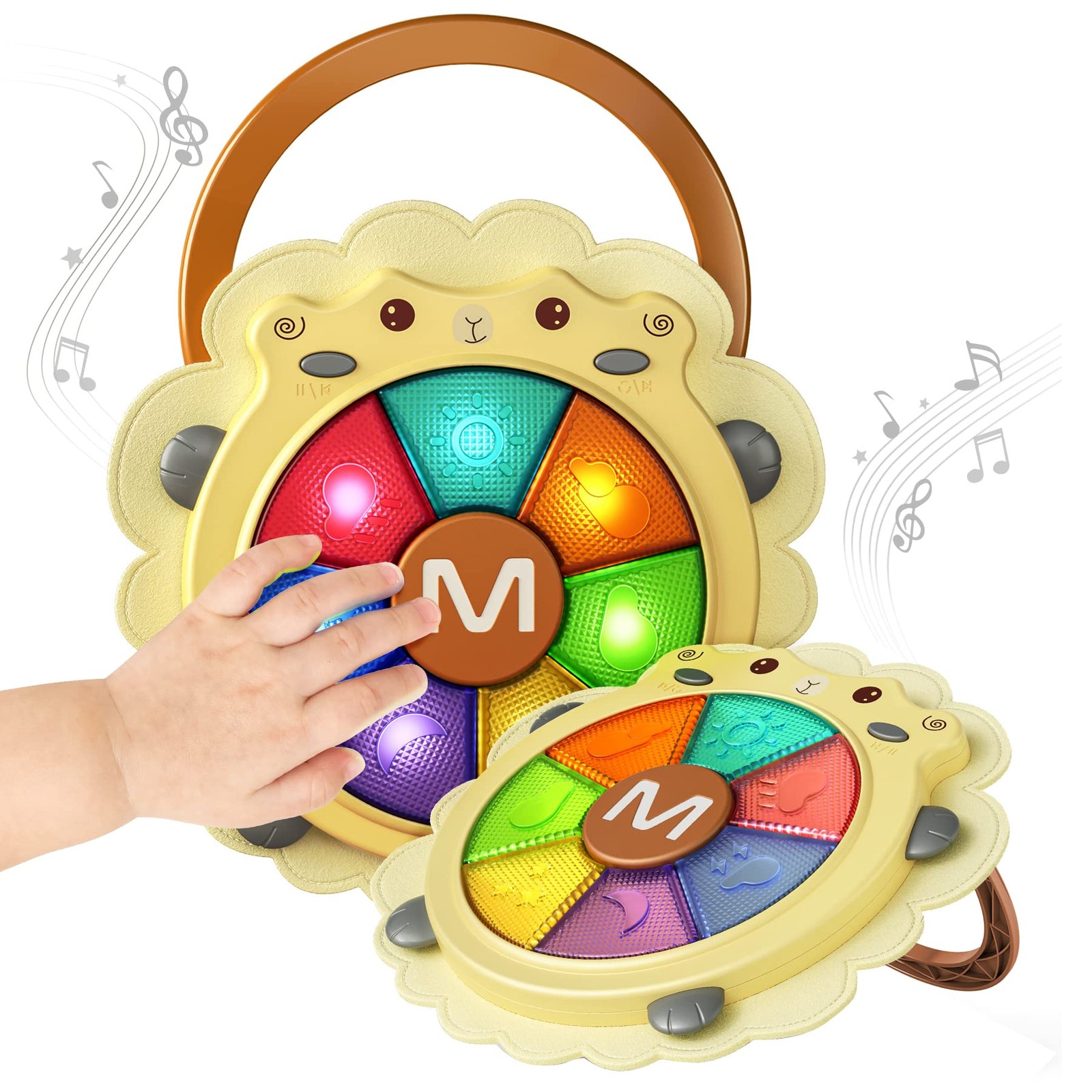 Tumama Baby Musical Drum, Light Up Toy with Sound and Light, Musical Instrume...