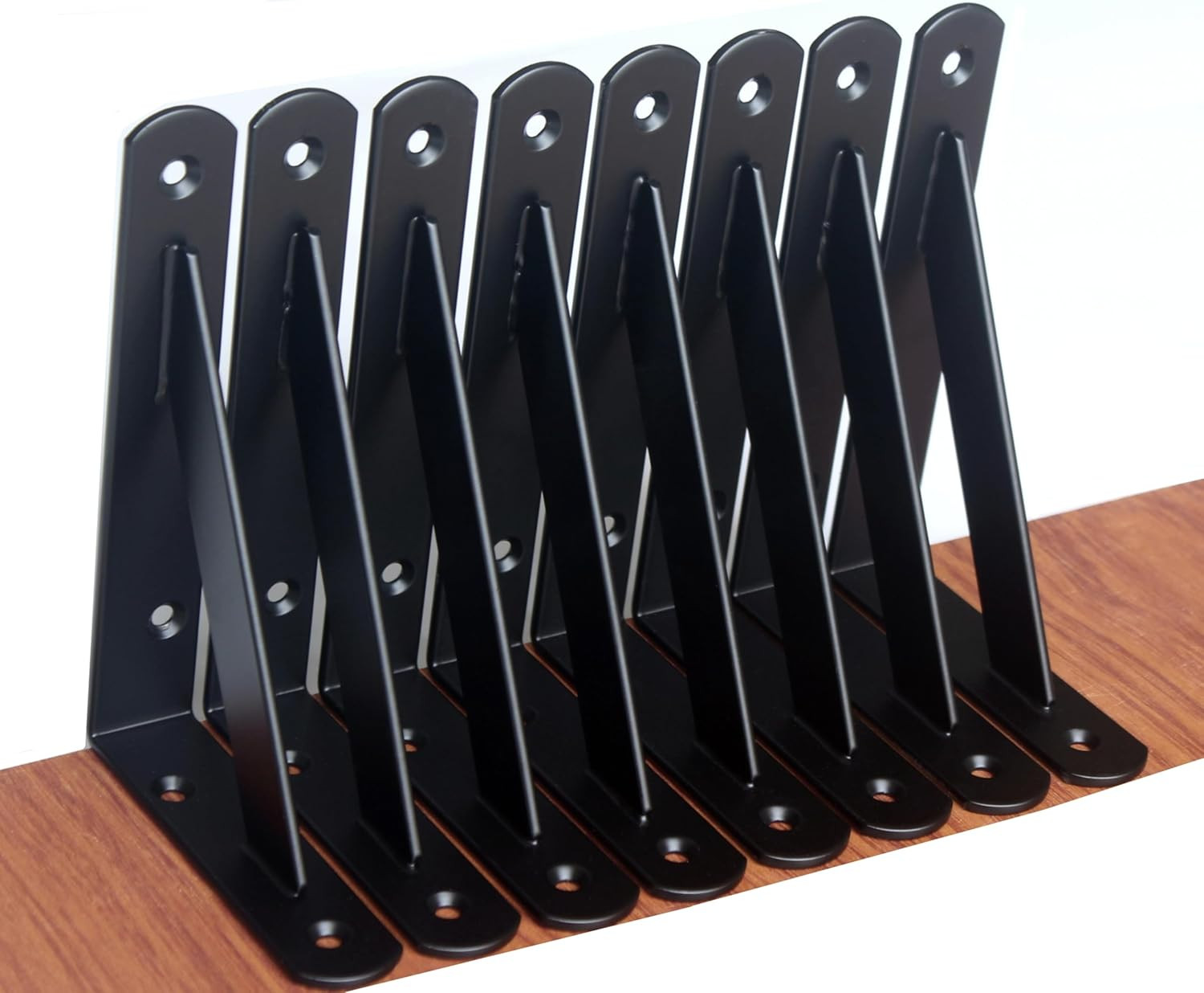 8 Pack L6 X H 4" Black Heavy Duty Shelf Brackets with Screws Metal Shelf Bracket