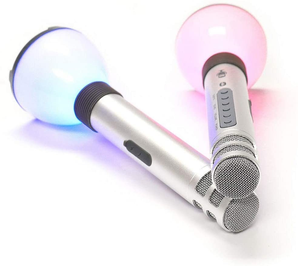 2 PCS Singing Machine Bluetooth Wireless Karaoke Microphone Handheld w/Speaker