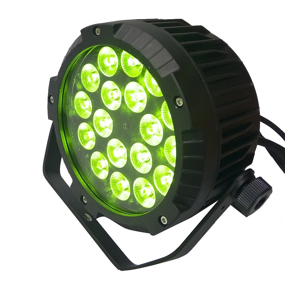Outdoor IP65 dmx 18*18w rgbwa uv 6in1 waterproof led flat par can uplights