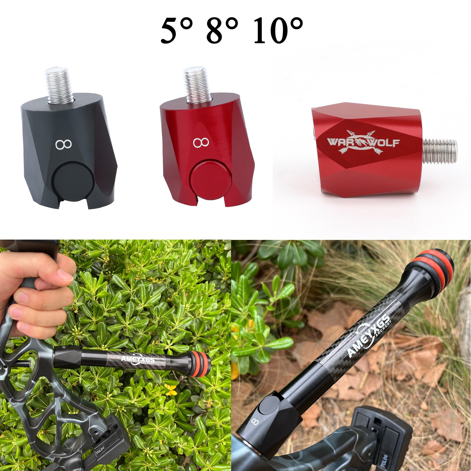 Quick Disconnect Stabilizer Alloy 5°8°10° Compound Bow Hunting Shooting Archery