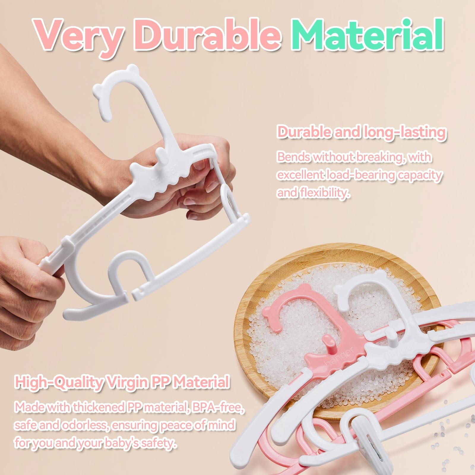 30 Pack Baby Hangers 16 Detachable Clips Adjustable 11.14-15.55 Stackable