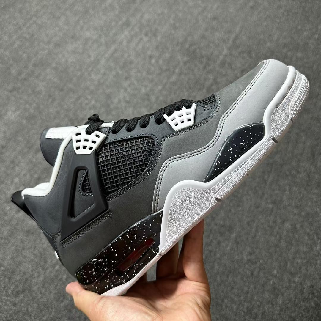 Nike Air Jordan 4 Retro Fear Grey Black Cement Speckle Men Sneakers