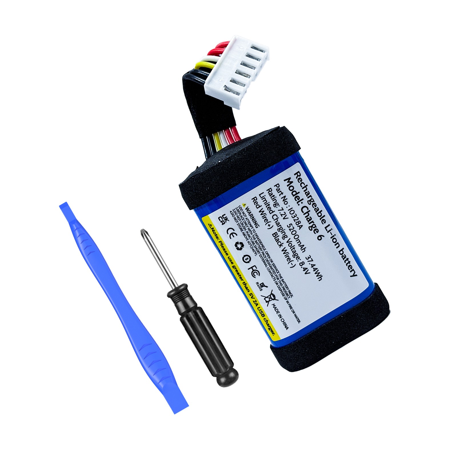 Battery for JBL Charge 6 P/N: GSP-2S10-CH6A,I0328A 5200mAh / 37.44Wh