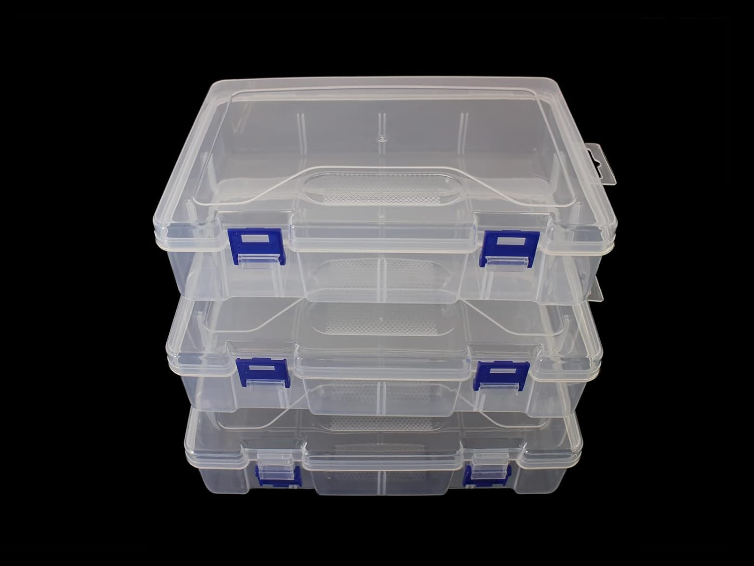 3pcs Clear Plastic Organizer Container Box, 8.7'' x5.9'' x 2.4 '' Containers Sto