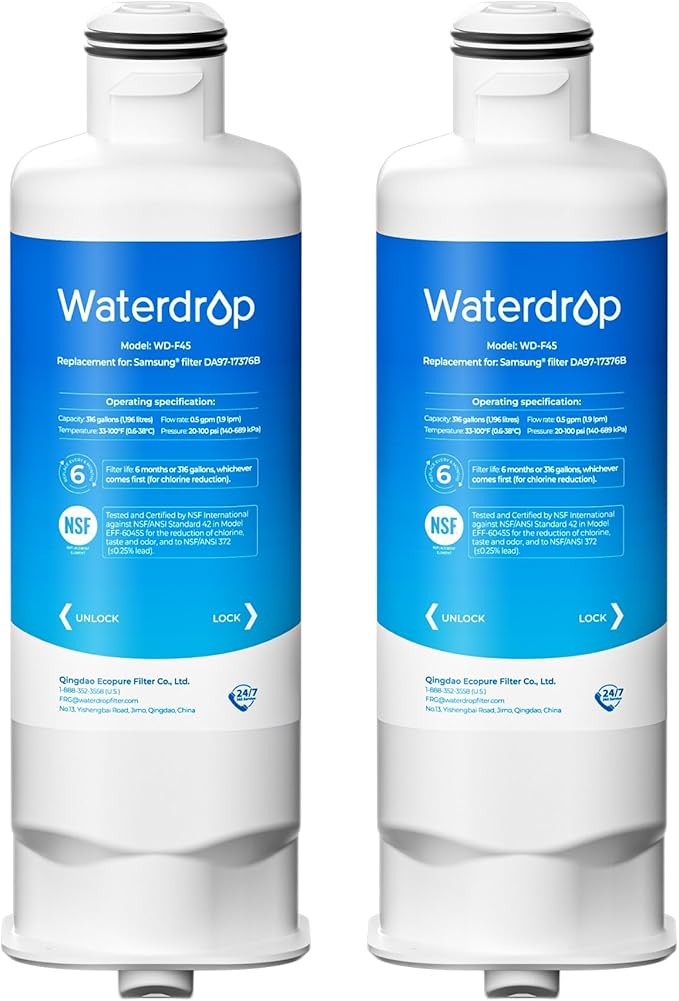 Waterdrop F45 Refrigerator Water Filter, Replacement for Samsung® HAF-QIN