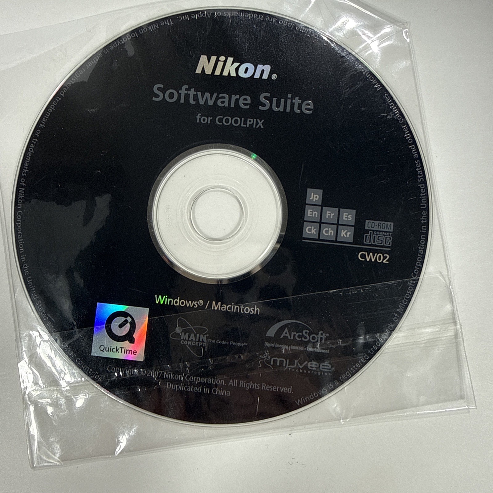 Nikon Software Suite for Coolpix  CD-ROM for Windows and Mac CW02 ArcSoft