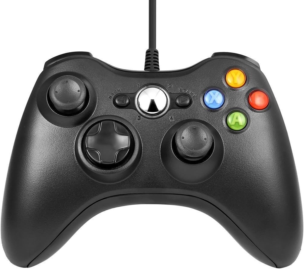 Xbox 360 Wired controller Gamepad Controller for 360(Black) Black