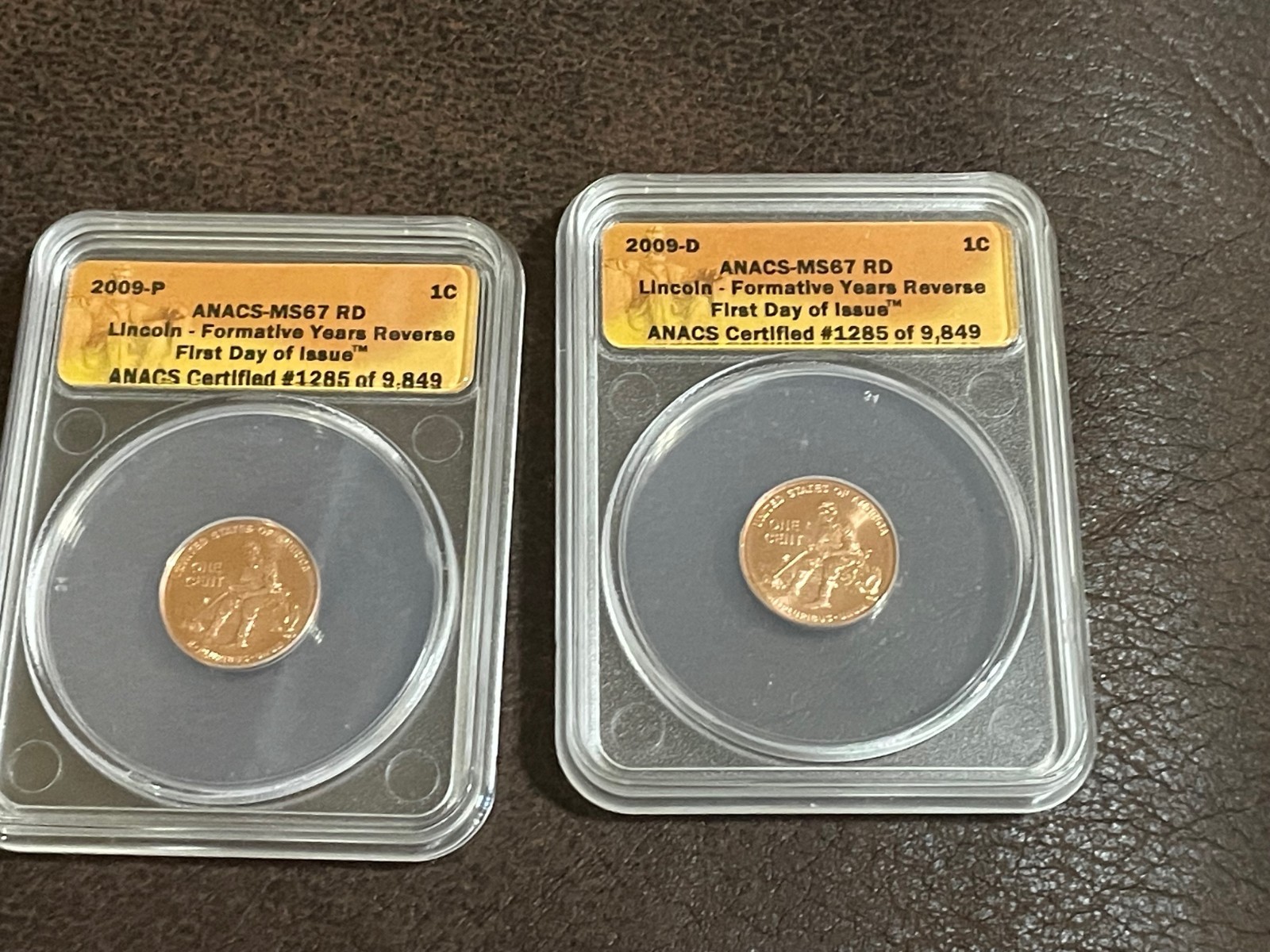 2009-P D  ANACS Lincoln Formative Reverse First Day Issue MS67 #1285