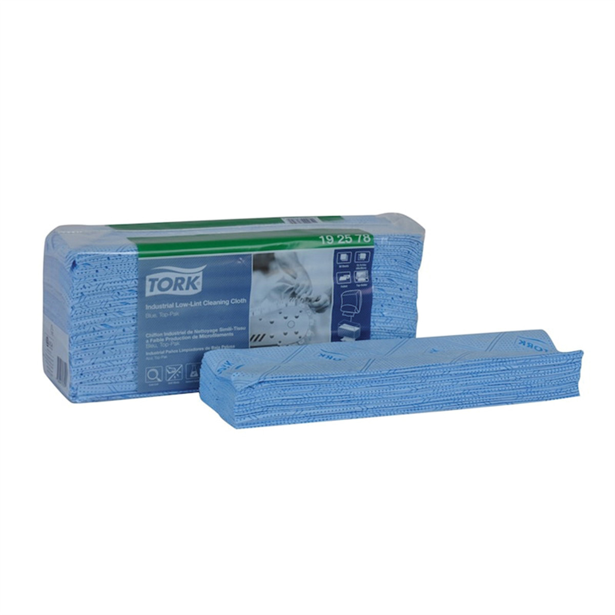 Tork Molnlycke 192578 Top-Pak Industrial Low Lint Cleaning Cloth, 12.83 in L x